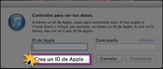 Cuadro de diálogo Apple ID