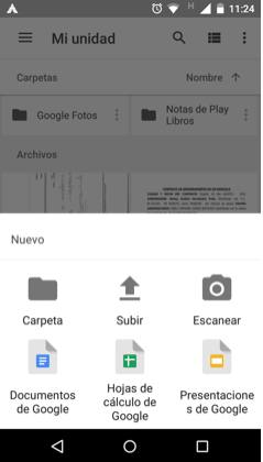 Imagen ejemplo de la interfaz de Google Drive Scanner.