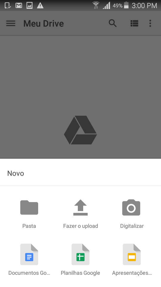 Imagem exemplo da interface do Google Drive Scanner.