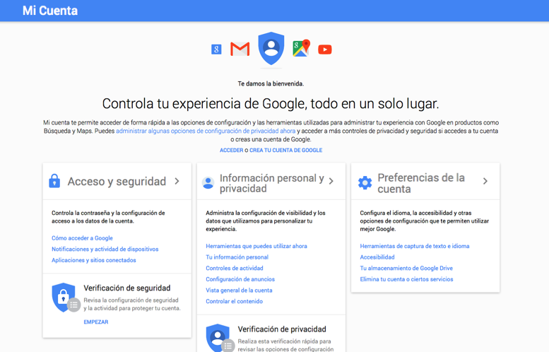 rojo antepasado calcio Cultura tecnológica: Mi cuenta, una nueva herramienta de Google