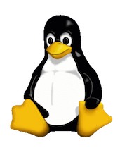 Tux, o mascote do projeto Linux (por Larry Ewing)