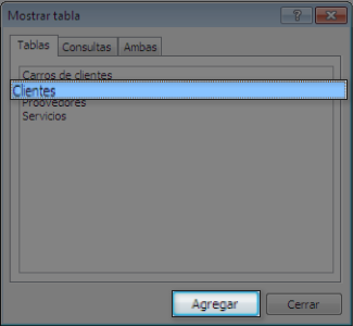 Cuadro de diálogo Mostrar tabla