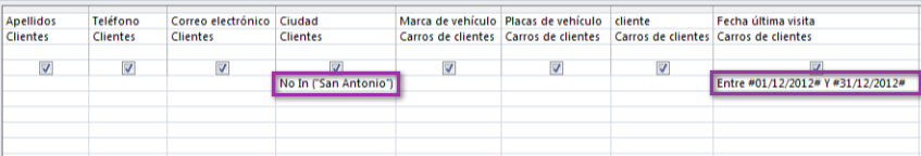 Criterios de búsqueda