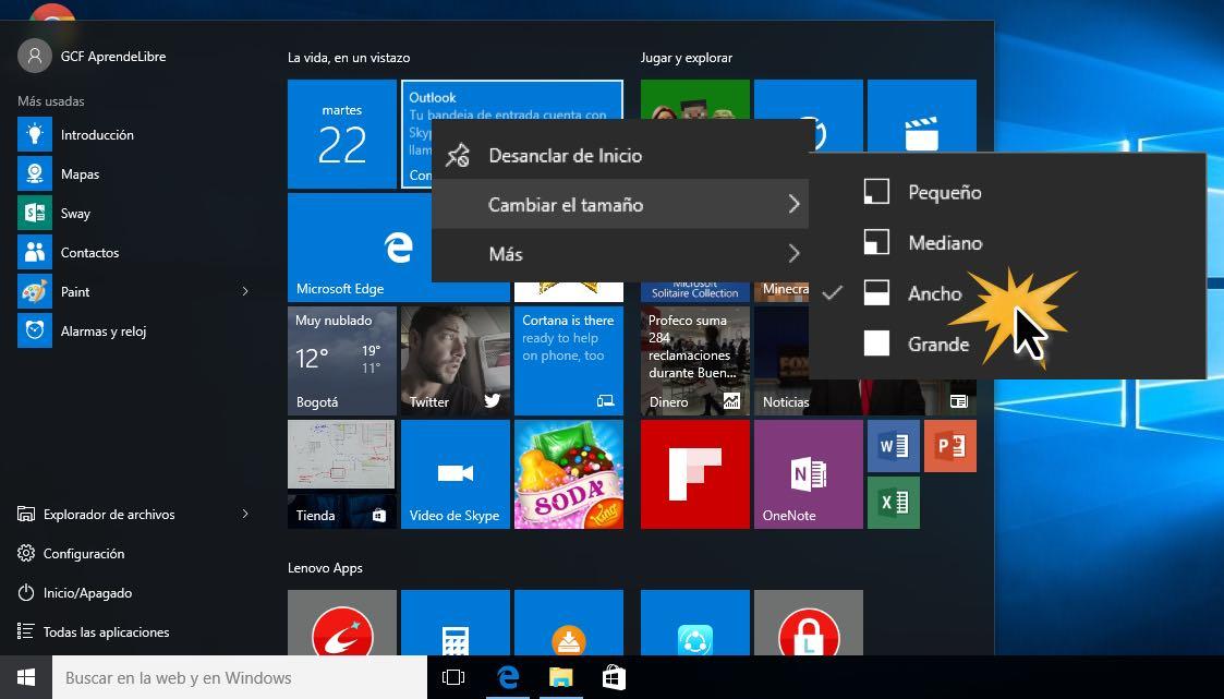 ¿Cómo usar Windows 10?: El menú y pantalla de inicio - Como Recuperar La Pantalla De Inicio De Windows 10