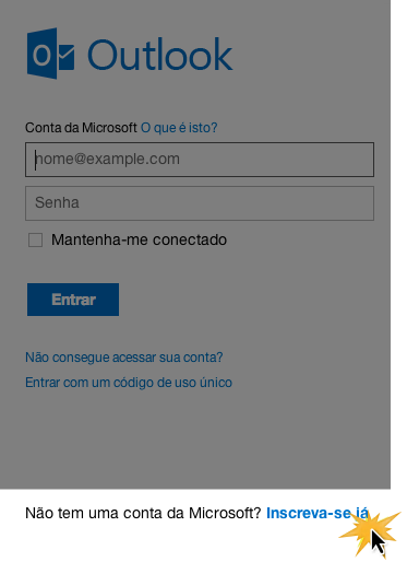 Formulário para se registrar