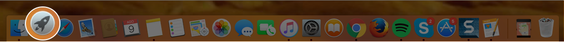 Imagen ejemplo del ícono de Launchpad en el Dock.