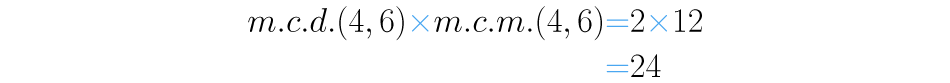 Multiplicación del m.c.d. y el m.c.m. de 4 y 6.