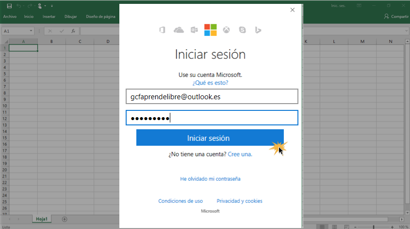 Excel 2016: Iniciar sesión en Excel 2016