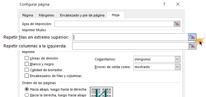 Imagen ejemplo del cuadro de diálogo Configurar página.