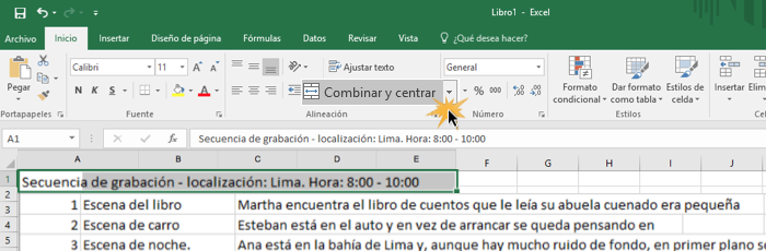 como fusionar y centrar en excel para mac