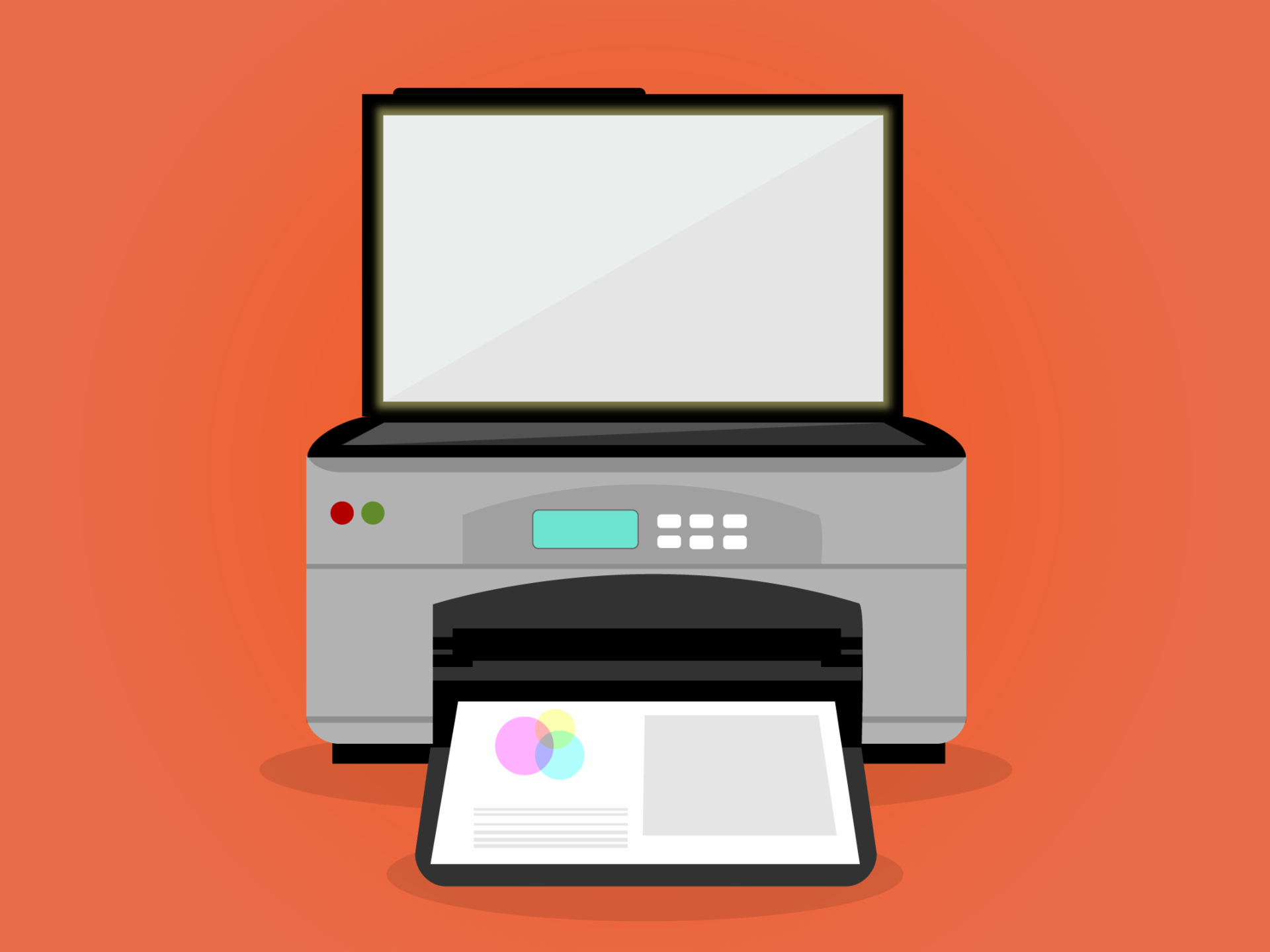 Impressora e scanner, impressora multifuncional, periférica de um computador de mesa