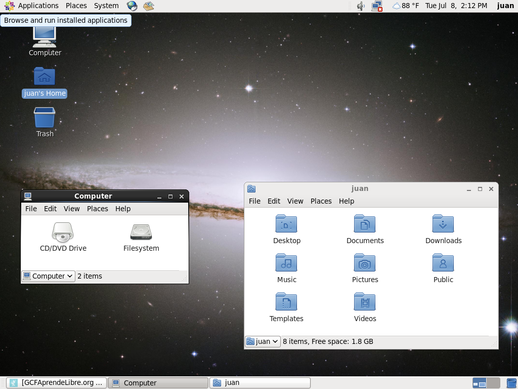 Sistema operativo Linux - Versión CentOS.