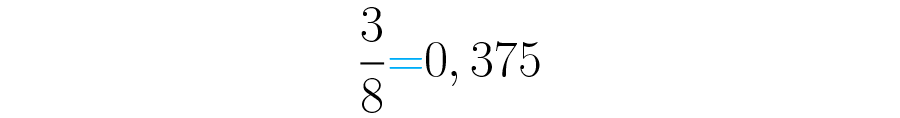 Equivalencia entre la fracción y el decimal. 
