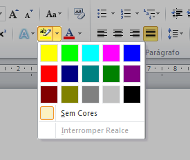 Ressaltar texto com cores