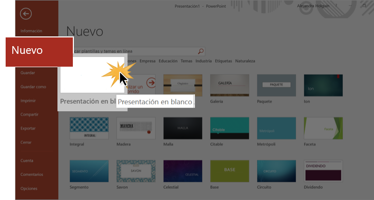 perdón Leopardo Contrapartida PowerPoint 2016: Cómo crear una nueva presentación