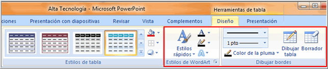 PowerPoint 2007: Opciones de la pestaña diseño