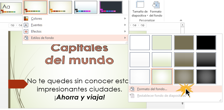 PowerPoint 2013: Cómo modificar el estilo del fondo de un tema