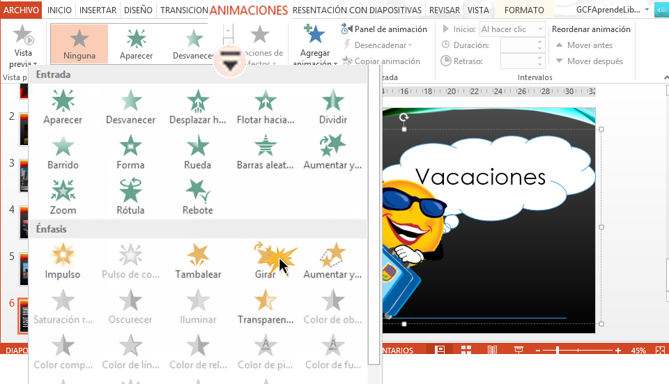 Powerpoint 2013 Como Aplicar Animaciones A Los Objetos