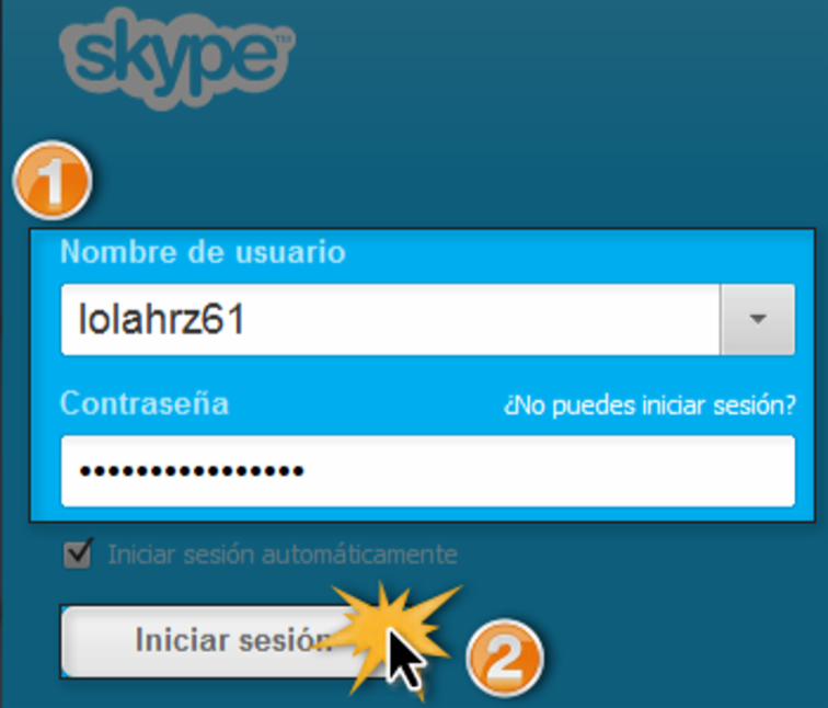 Iniciar sesión en Skype.