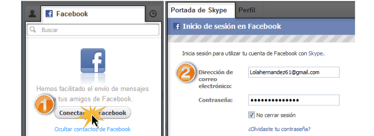 como se conecta skype con facebook