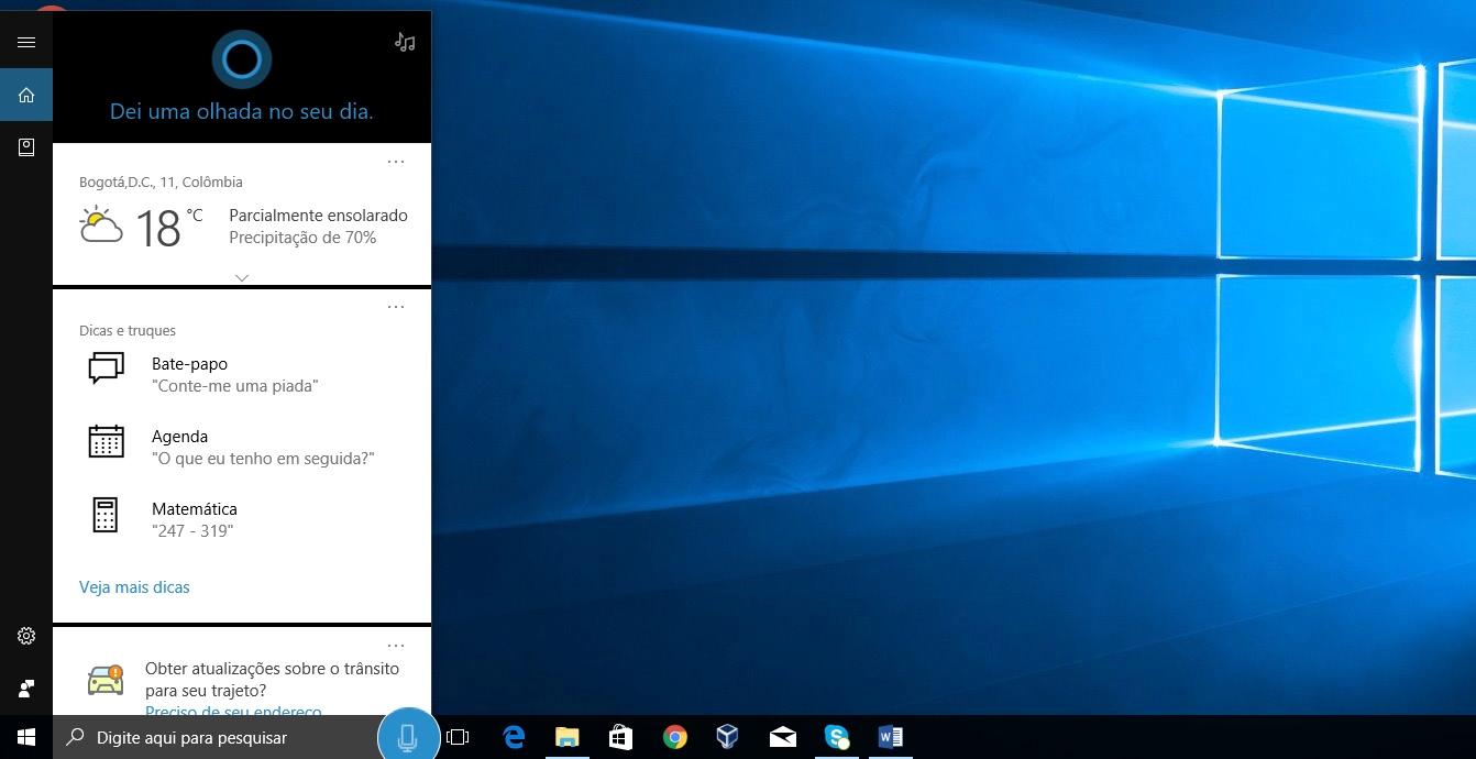 A Cortana é a assistente virtual do Windows que nos ajuda a acessar coisas do nosso interesse.