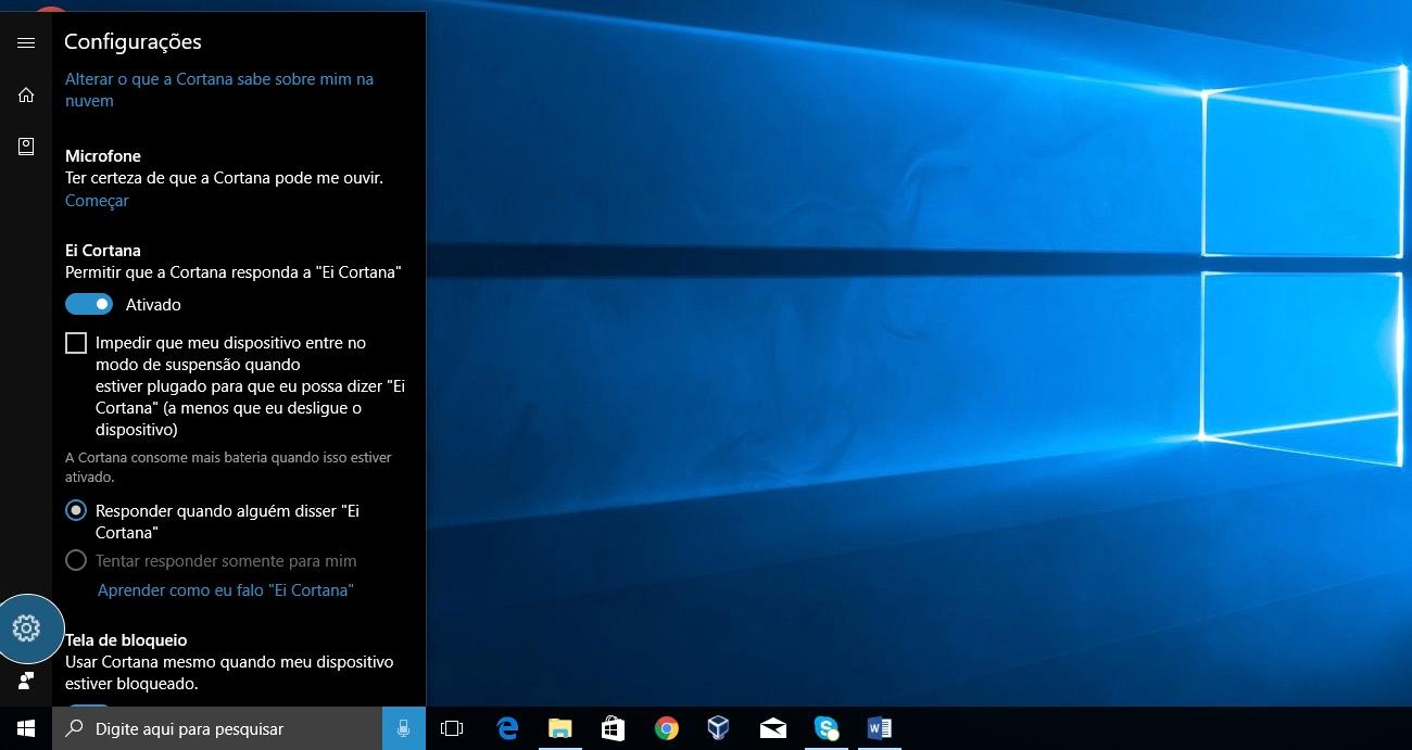 Como a Cortana é uma assistente virtual, você pode configurá-la de acordo com seus interesse.