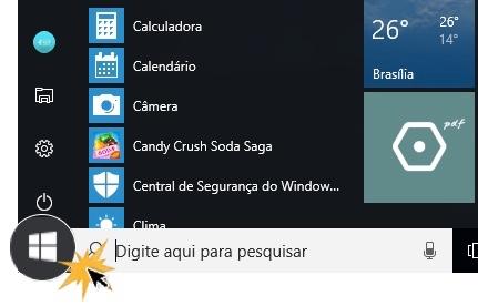 Clique no ícone do Windows.