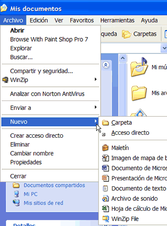 explosión Trascendencia Venta anticipada Windows XP: Crear y nombrar carpetas