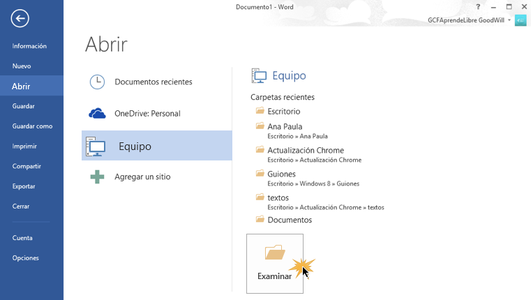 Word 2013 ¿cómo Abrir Un Documento