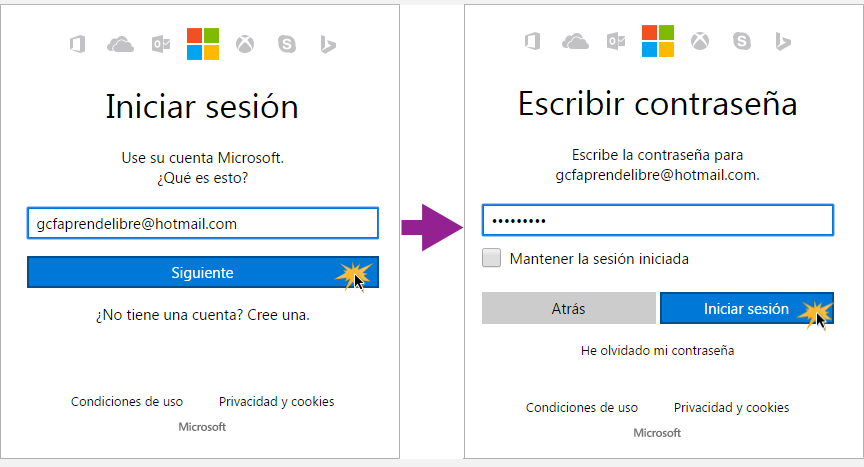 Ingresar cuenta de Microsoft y contraseña para abrir Word Online.