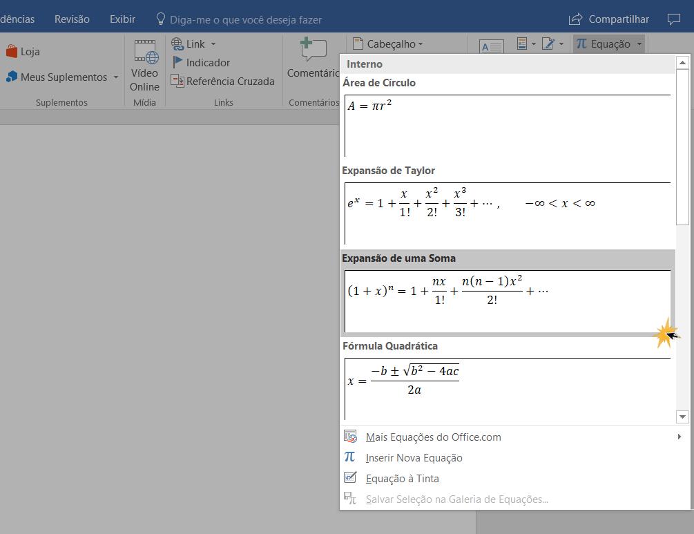 Inserir símbolos matemáticos - Suporte da Microsoft