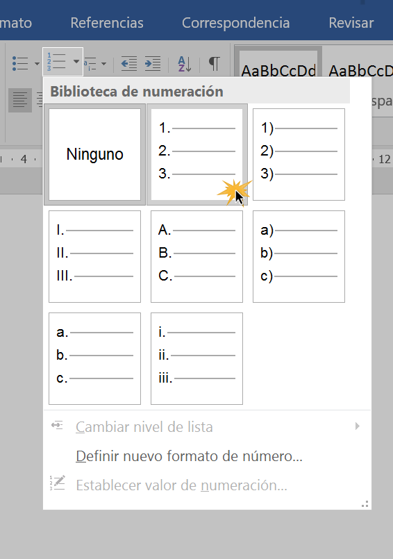 Word 2016: Listas numeradas